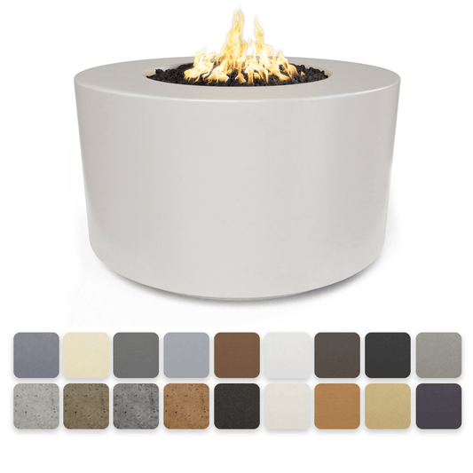Fire Pit The Outdoor Plus 42" x 24" Tall Florence GFRC Concrete Round Liquid Propane Fire Pit