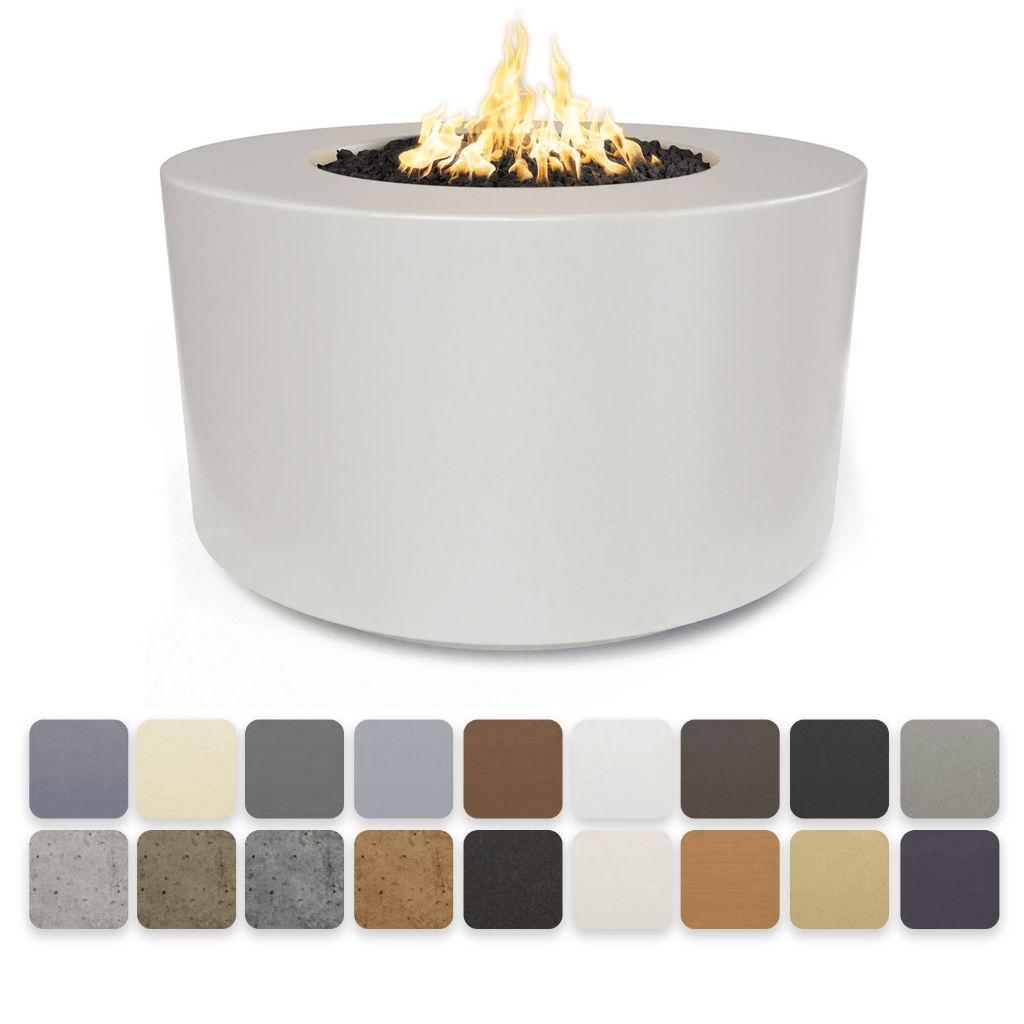 Fire Pit The Outdoor Plus 42" x 24" Tall Florence GFRC Concrete Round Natural Gas Fire Pit