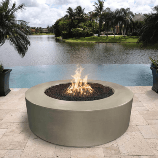 Fire Pit The Outdoor Plus 54" Florence GFRC Concrete Round Natural Gas Fire Pit