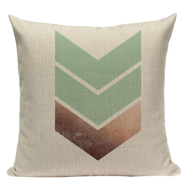 Geometric Mint-Fusion Cushion Cover Collection