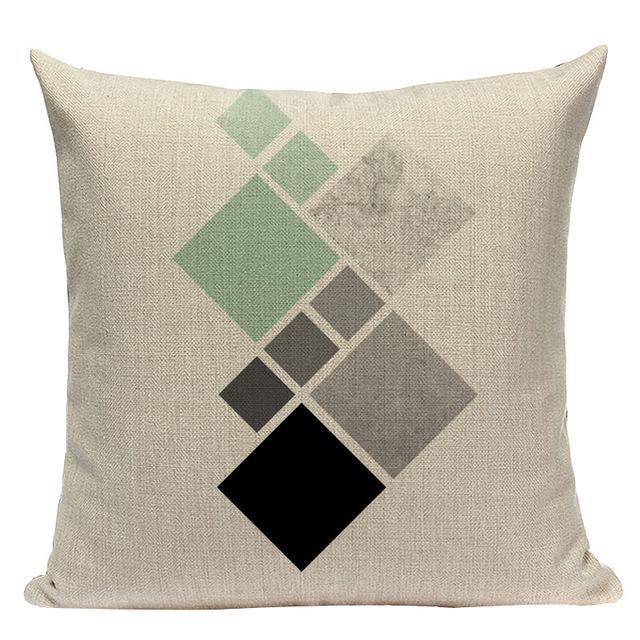 Geometric Mint-Fusion Cushion Cover Collection