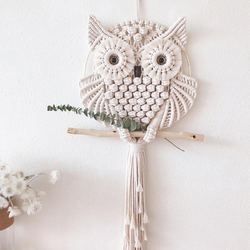 Handmade Owl Macrame Wall Hanging