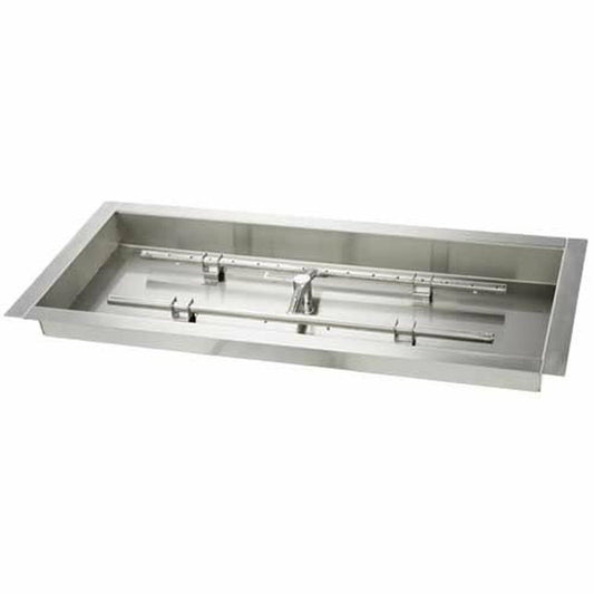 HPC Fire 24 X 12" Pan with SST Torpedo H-Burner made from 304 Stainless Steel - LP TOR-24X12SS-H-LP