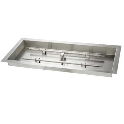HPC Fire 36 X 14" Pan with Fire Pit H-Burner made from 304 Stainless Steel - NG 36X14SS-H