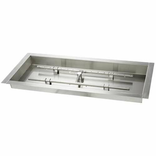HPC Fire 36 X 14" Pan with SST Torpedo H-Burner made from 304 Stainless Steel - NG TOR-36X14SS-H