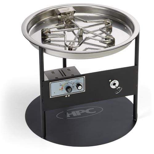 HPC Fire 49 X 8" Interlink Steel Display Stand with Push Button Flame Sensing Fire Pit DS49X8-LINEAR-FPPK