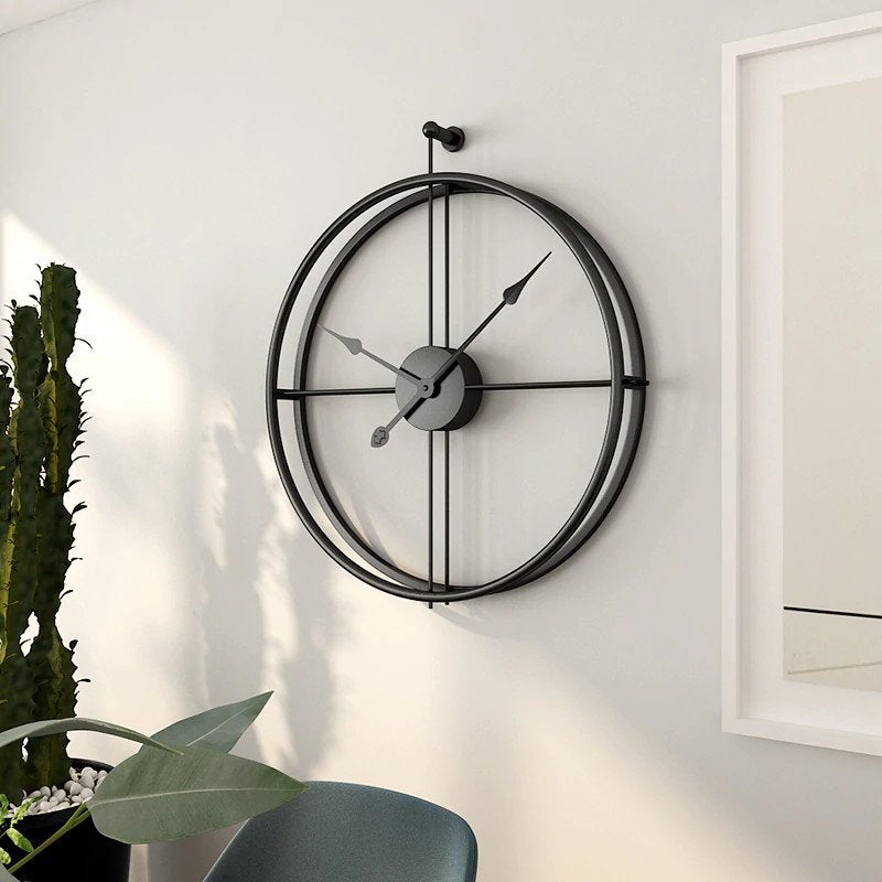 Arianna Big Round Iron Wall Clock - Western Nest, LLC
