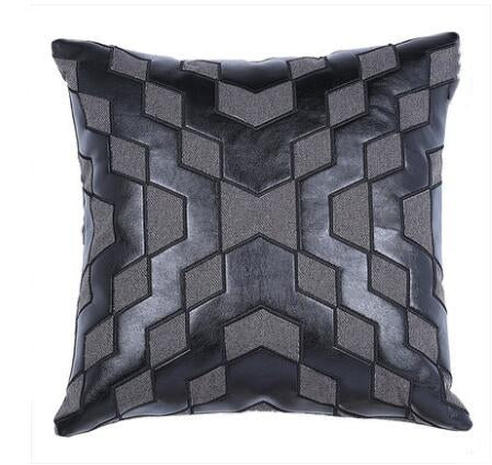 Midnight Faux Leather Pillow Covers