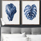 Modern Blue Denim Tropical Leaf Watercolor Prints - Western Nest, LLC