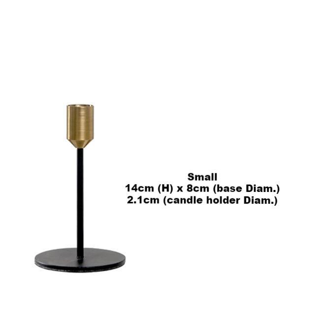 Modern Gold and Black Metal Candle Holders