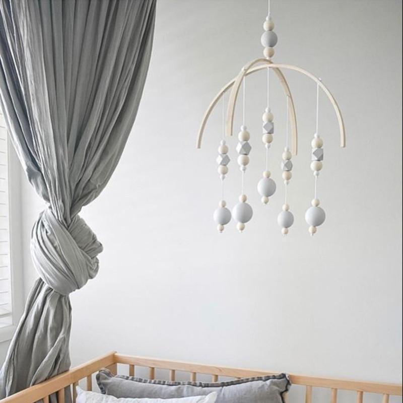 Nordic Hanging Mobile with Wooden Beads for Nursery - Western Nest, LLC