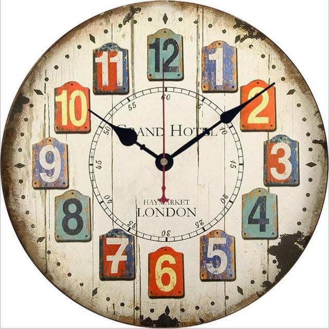 Oldtown Rustic Wooden Wall Clock Collection