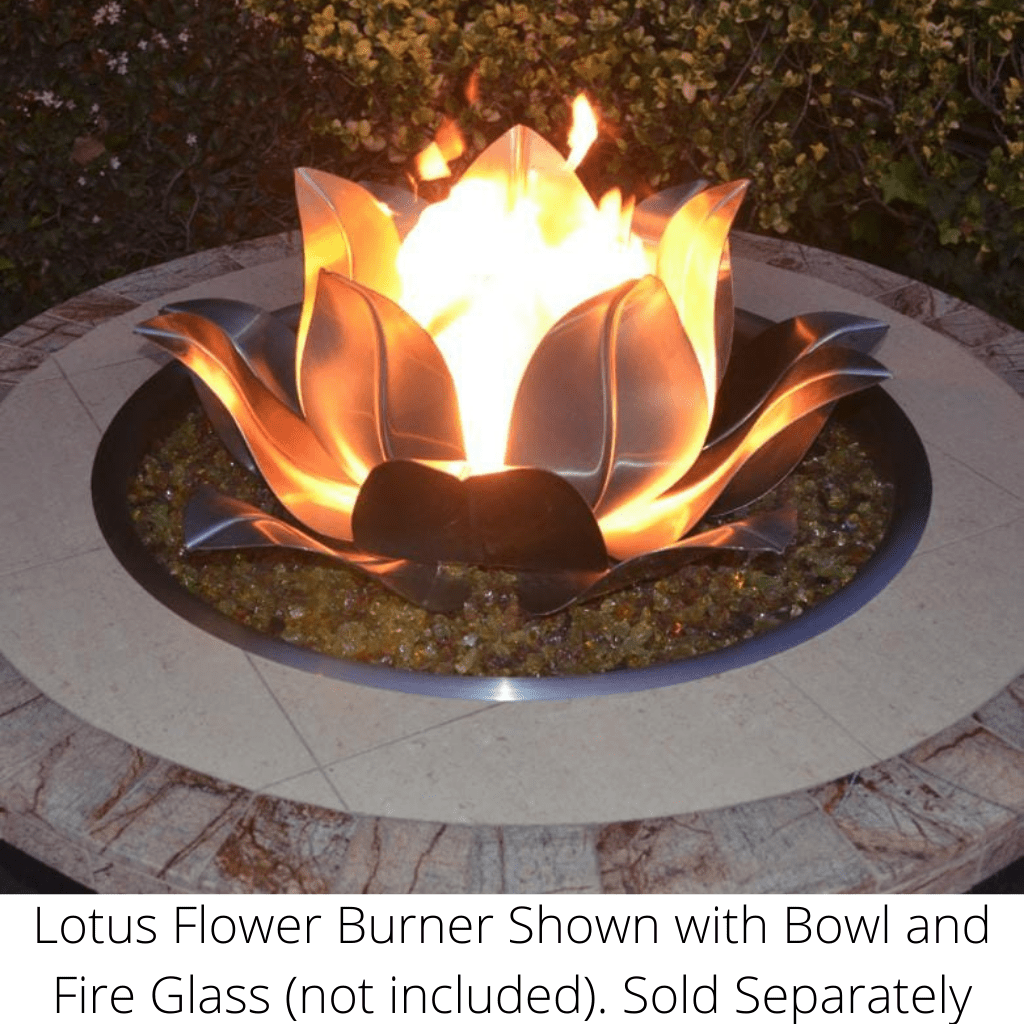 Ornaments The Outdoor Plus 18" Stainless Steel Gas Lotus Flower Ornamental Burner for Fire Bowls and Pits