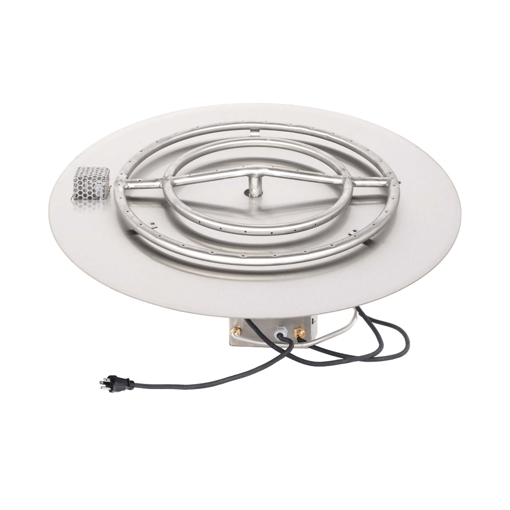 Pan & Burner Kit 110V Electronic / 24-inch The Outdoor Plus Round Flat Pan With Stainless Steel Round Burner