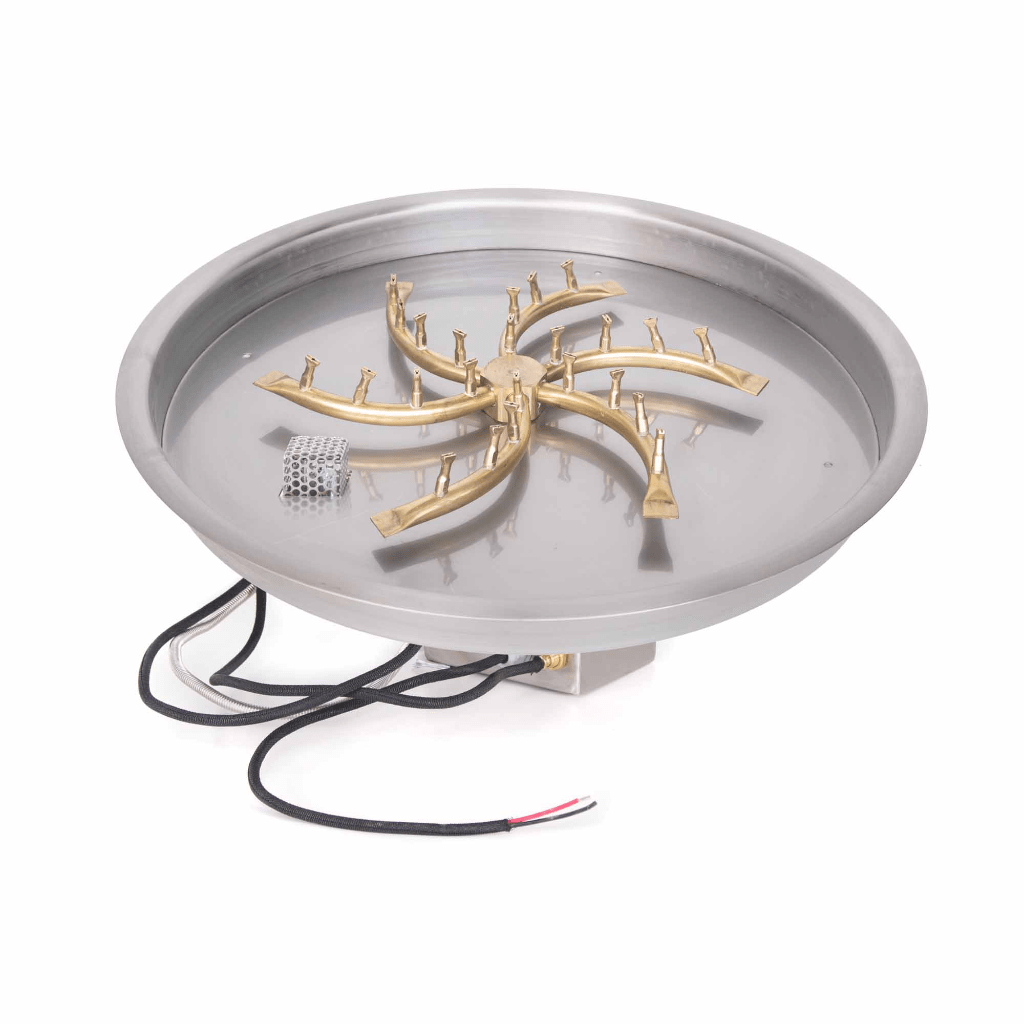 Pan & Burner Kit 12V Electronic / 13-inch The Outdoor Plus Round Drop-in Pan With Brass Triple 'S' Bullet Burner