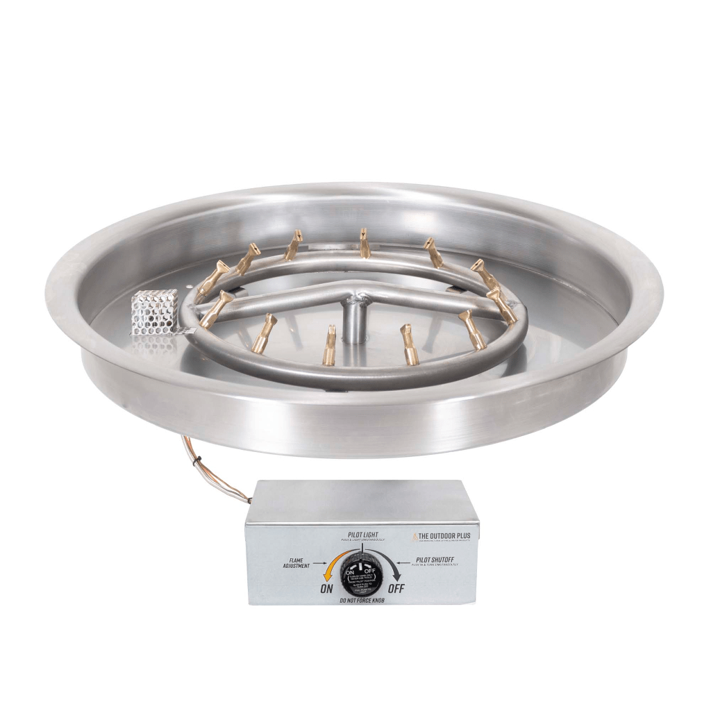 Pan & Burner Kit The Outdoor Plus Round Drop-in Pan With Stainless Steel Round Bullet Burner
