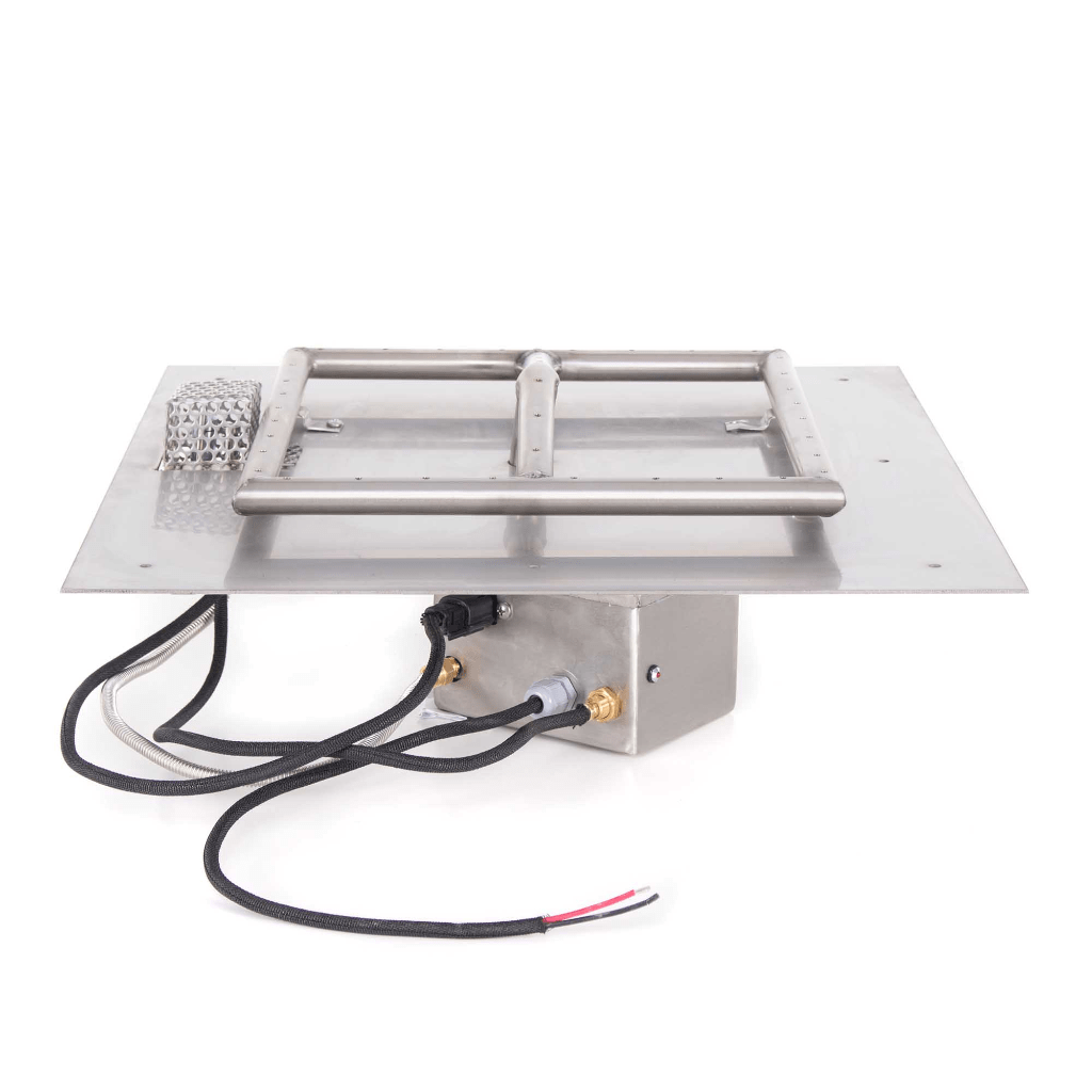 Pan & Burner Kit The Outdoor Plus Square Flat Pan With Stainless Steel Square Burner - Match Lit Ignition
