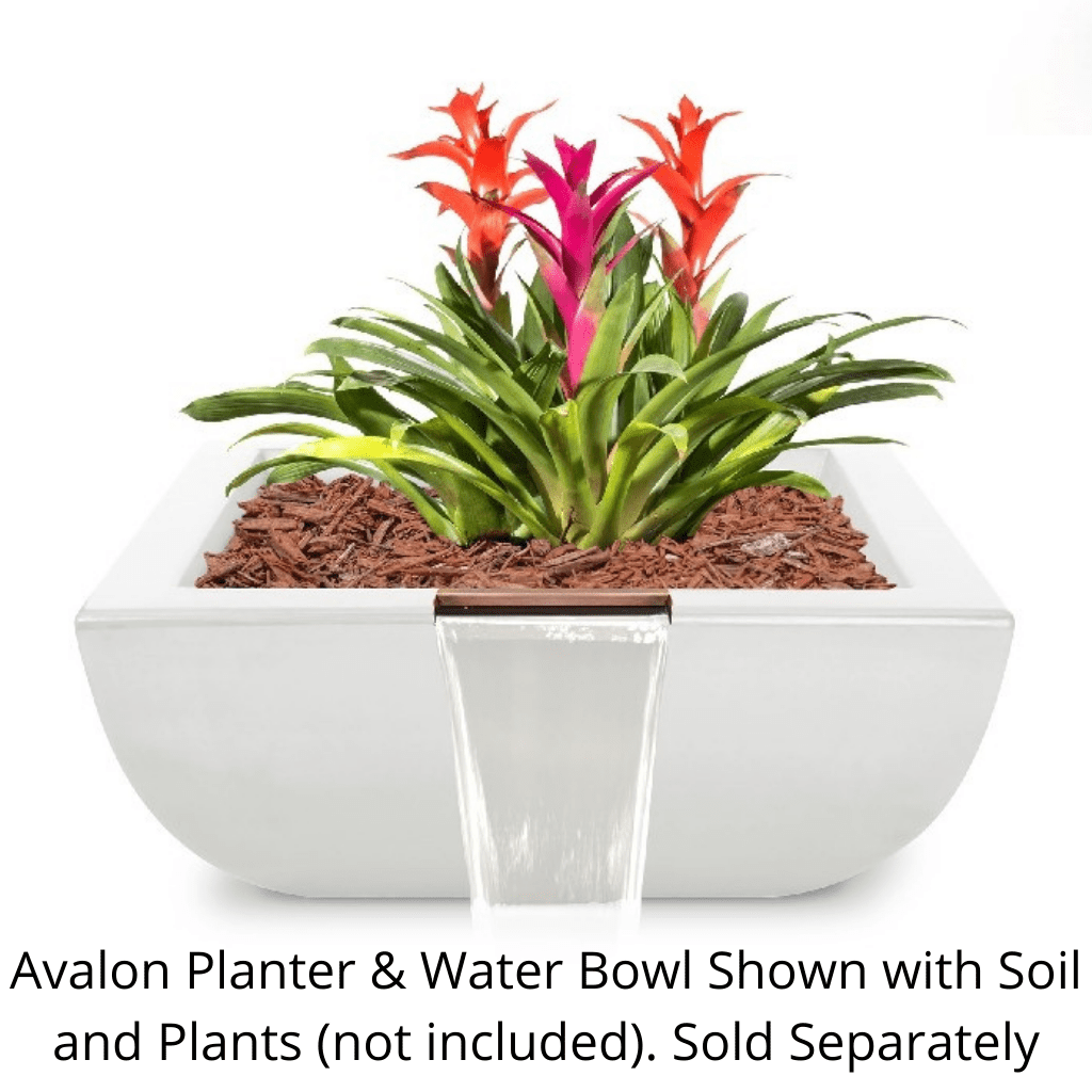 Planter and Water Bowl 24-Inch / Limestone The Outdoor Plus Avalon GFRC Concrete Planter & Water Bowl