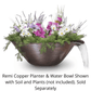 Planter and Water Bowl The Outdoor Plus 31" Remi Hammered Copper Round Planter & Water Bowl
