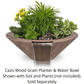 Planter and Water Bowl The Outdoor Plus Cazo GFRC Wood Grain Concrete Round Planter & Water Bowl