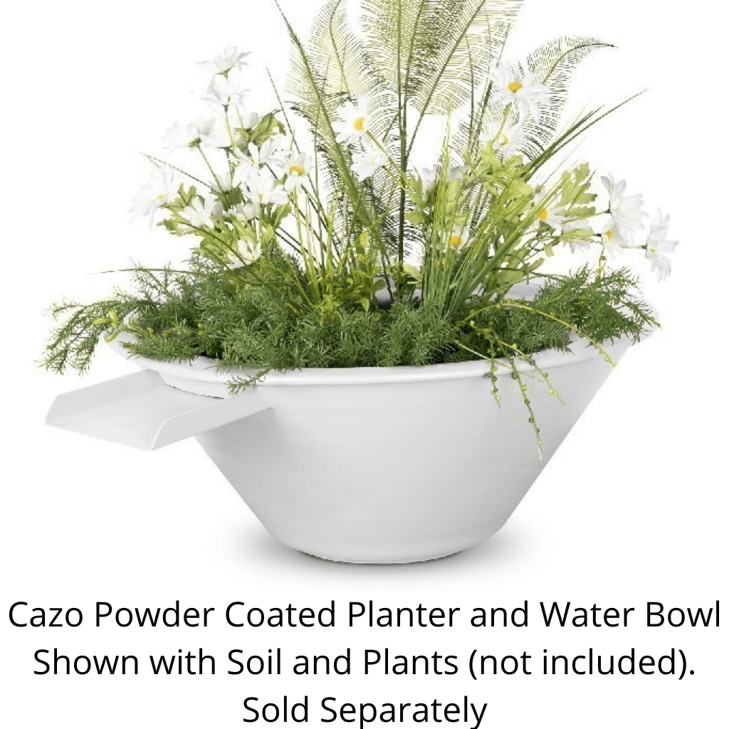 Planter and Water Bowl The Outdoor Plus Cazo Powder Coated Steel Round Planter & Water Bowl