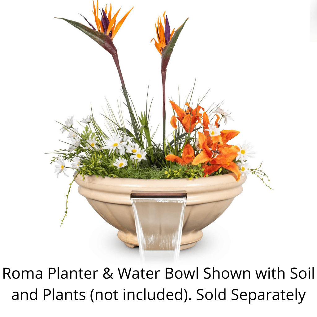 Planter and Water Bowl The Outdoor Plus Roma GFRC Concrete Round Planter & Water Bowl