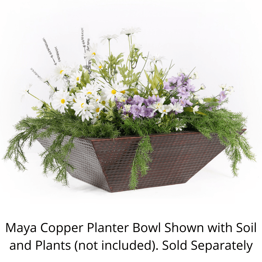 Planter Bowl The Outdoor Plus Maya Hammered Copper Square Planter Bowl