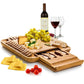 Canberra Natural Bamboo Cheese Board w/ Cutlery Knife Set