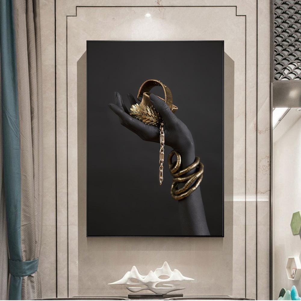 Black And Gold Hand Poster