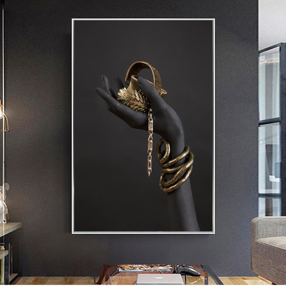 Black And Gold Hand Poster