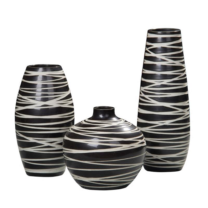 Abstract Black And White Vases - Western Nest, LLC