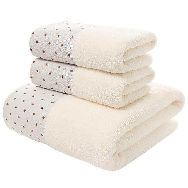 Polka Dot Cotton Bath Towel Set