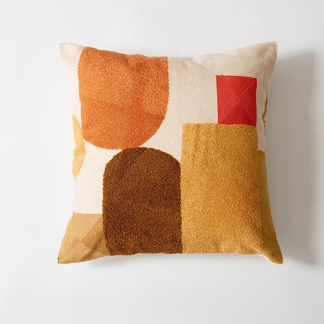 Bancroft Coffee Abstract Block Pillow Cover
