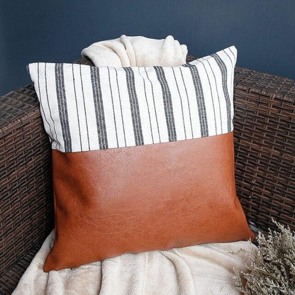 Pu Leather And Linen Cushion Covers