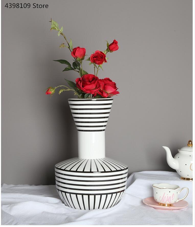 Black And White Geometric Vases - Western Nest, LLC