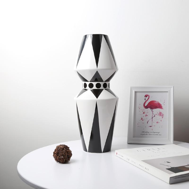Black And White Geometric Vases - Western Nest, LLC