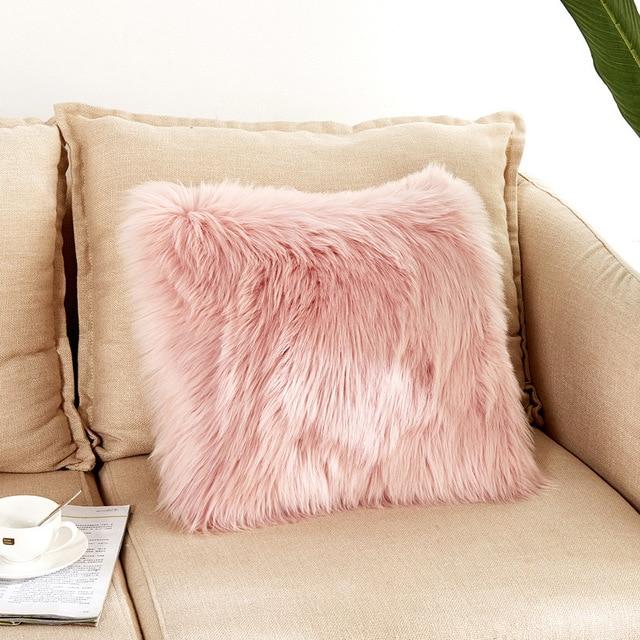Polly Luxury Faux Fur Pillow Cover