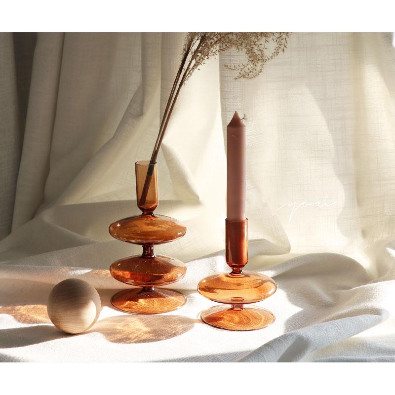 Autumn Glass Taper Candlestick Holders - Western Nest, LLC