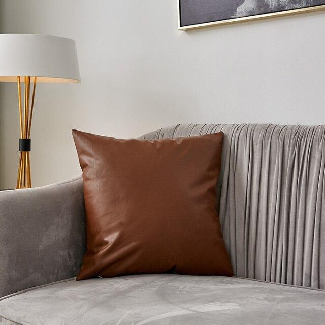 Masie Faux Leather Pillow Covers