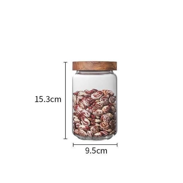Acacia Glass Food Storage Jars - Western Nest, LLC