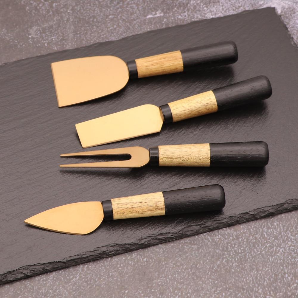 Luxor Wood Handle Cheese Knife 4 Piece Set