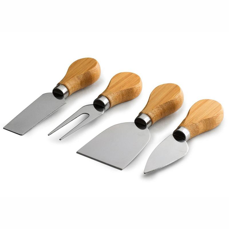 Canberra Natural Bamboo Cheese Board w/ Cutlery Knife Set