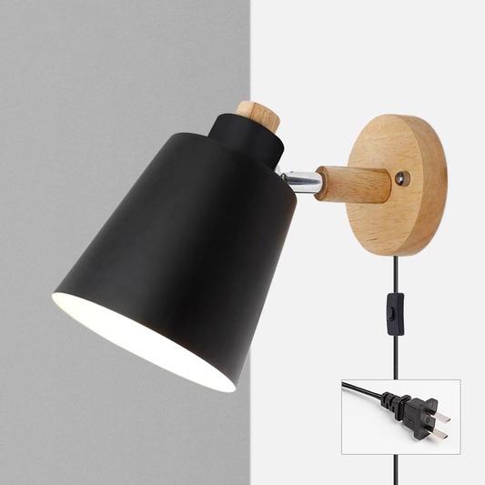 Ashley Rotating Wooden Reading Lamp with Plug