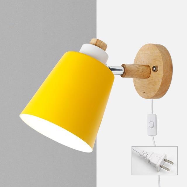 Ashley Rotating Wooden Reading Lamp with Plug