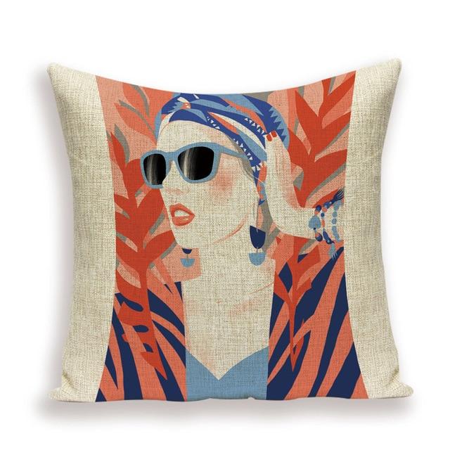 Kvinna Art Linen Pillow Covers
