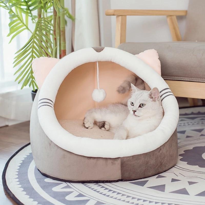 Forest Friends Cozy Cat Caves with Removable Cushion