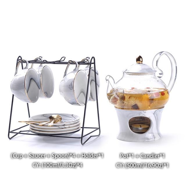 Pure Elegance Porcelain & Glass Teapot Set - Western Nest, LLC
