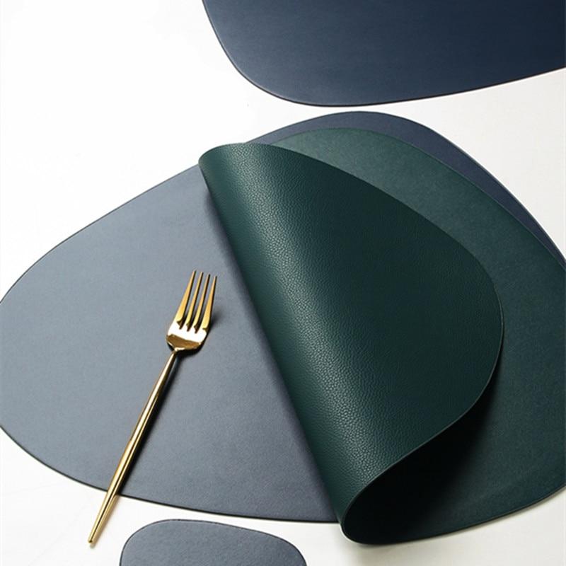 Pastel Shapes Waterproof PU Leather Placemats & Coasters - Western Nest, LLC