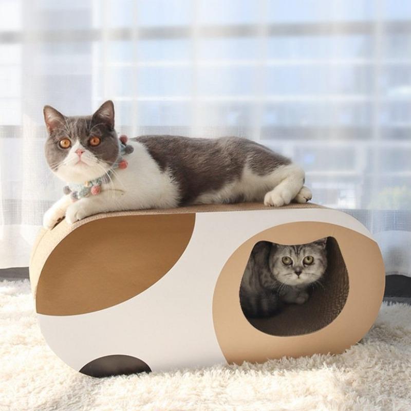 Cat Condo with Cat Tunnel & Corrugated Cat Scratcher - Western Nest, LLC