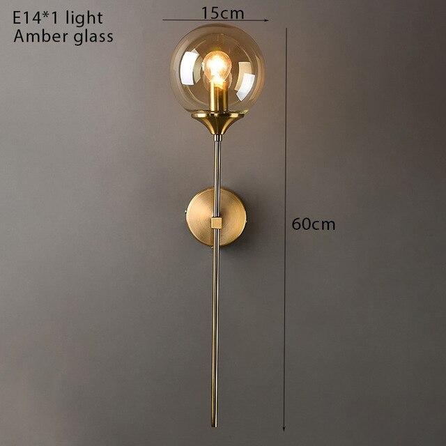 Gold Glass Ball Wall Lamp